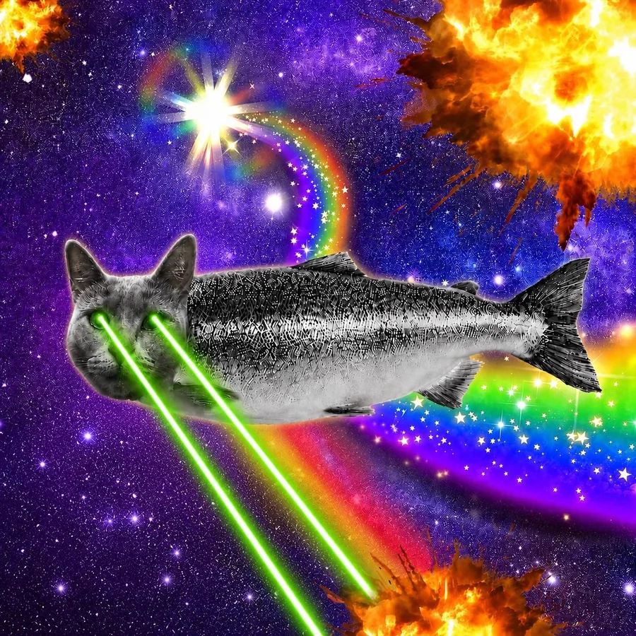 KOTFISH crossing a rainbow in deep space